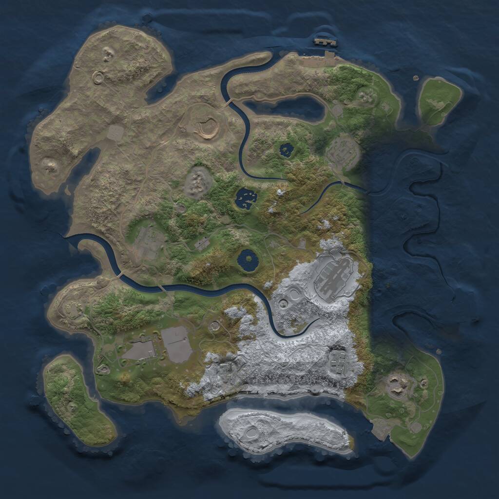 Rust Map: Procedural Map, Size: 3550, Seed: 933550, 13 Monuments