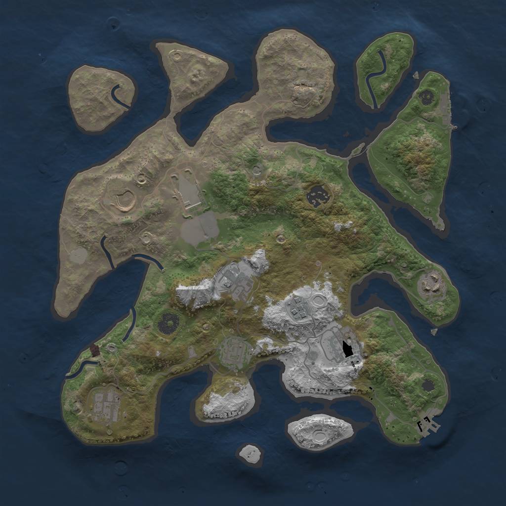 Rust Map: Procedural Map, Size: 3550, Seed: 34563, 17 Monuments