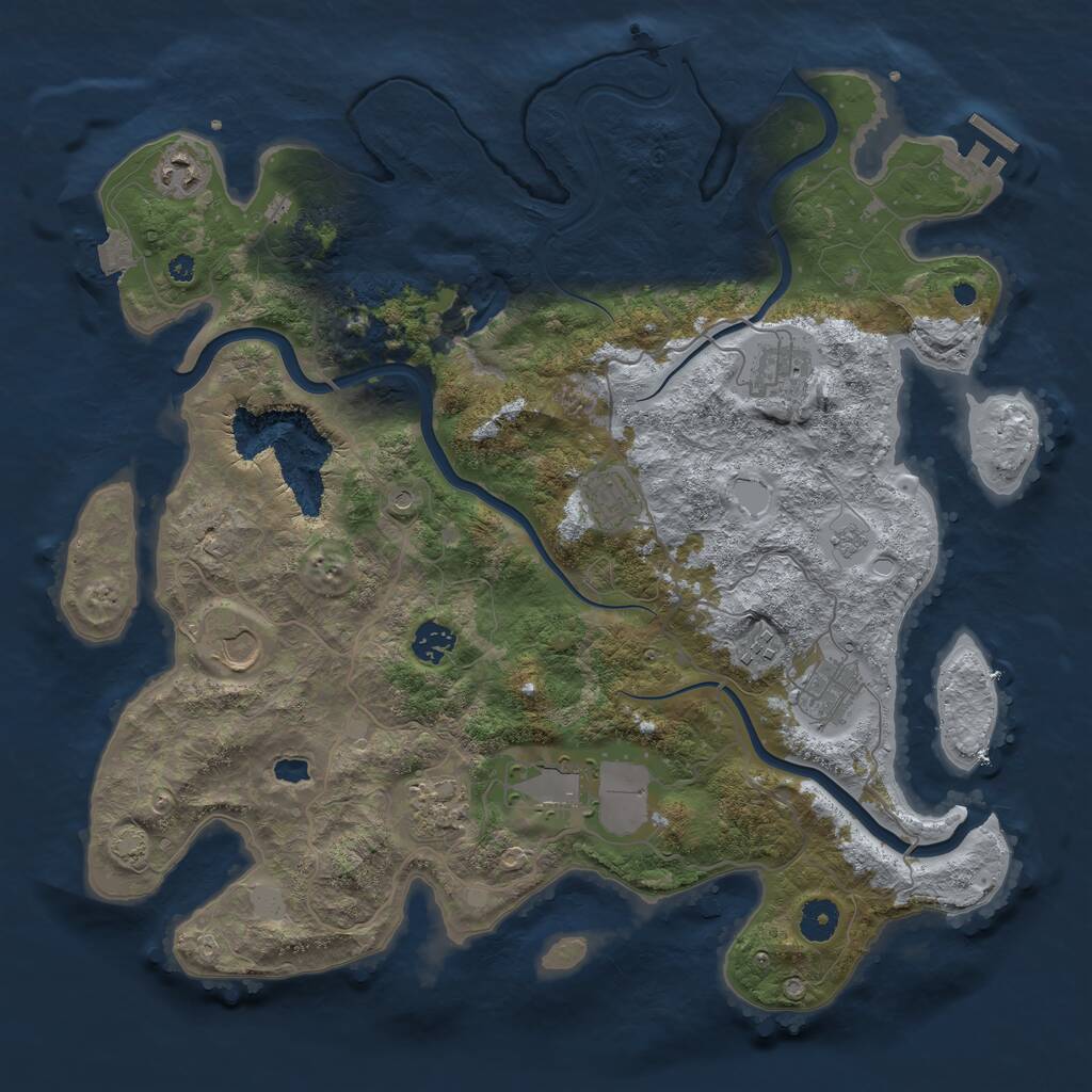 Rust Map: Procedural Map, Size: 4000, Seed: 2920, 14 Monuments