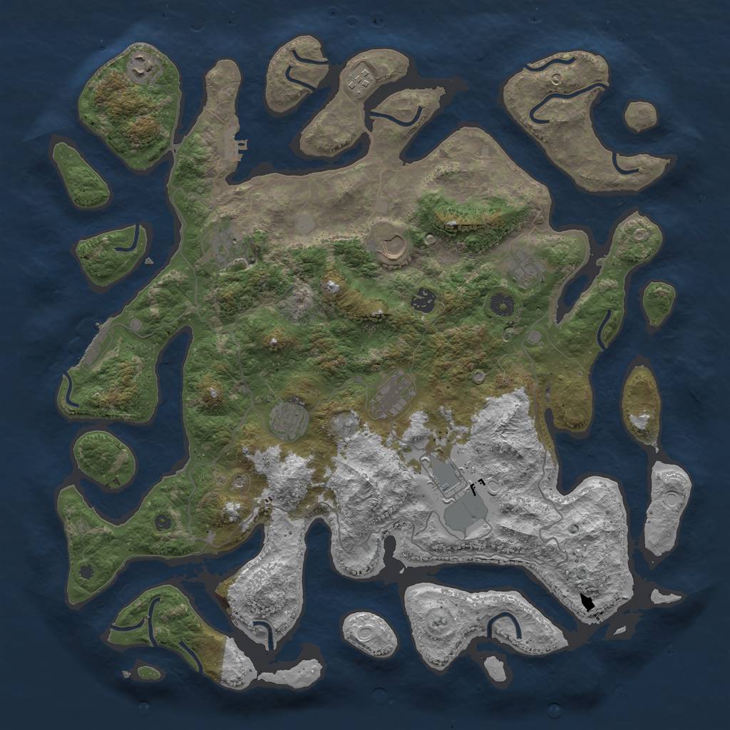 Rust Map: Procedural Map, Size: 4500, Seed: 201, 17 Monuments