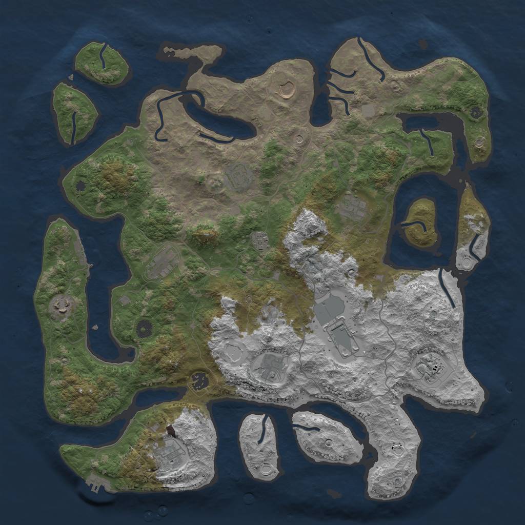 Rust Map: Procedural Map, Size: 4500, Seed: 1752123, 19 Monuments