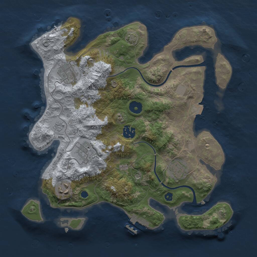 Rust Map: Procedural Map, Size: 3000, Seed: 236745, 10 Monuments