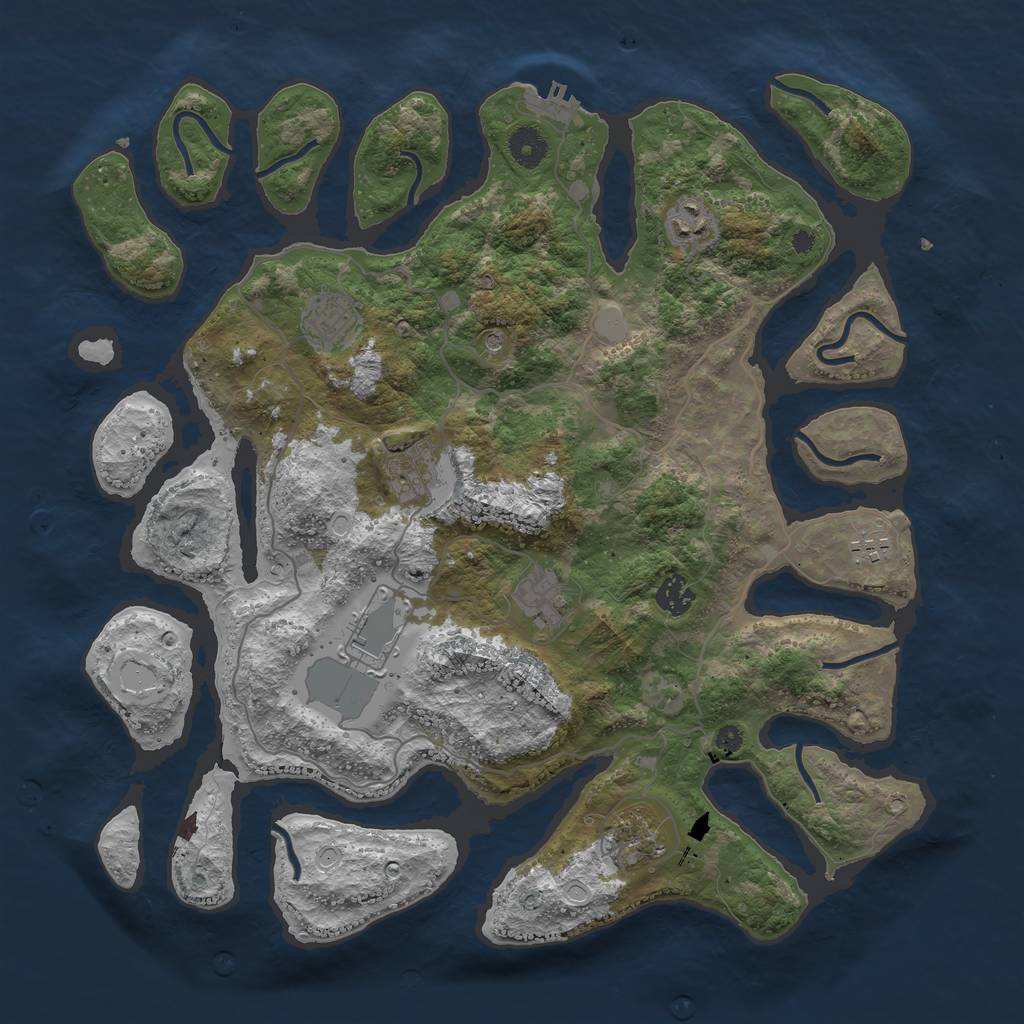 Rust Map: Procedural Map, Size: 4000, Seed: 1586274628, 15 Monuments
