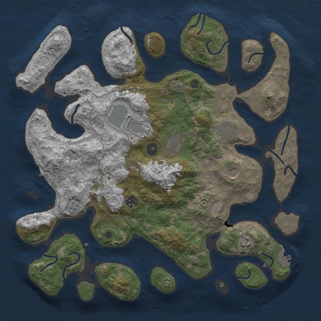 Rust Map: Procedural Map, Size: 4000, Seed: 8008, 15 Monuments