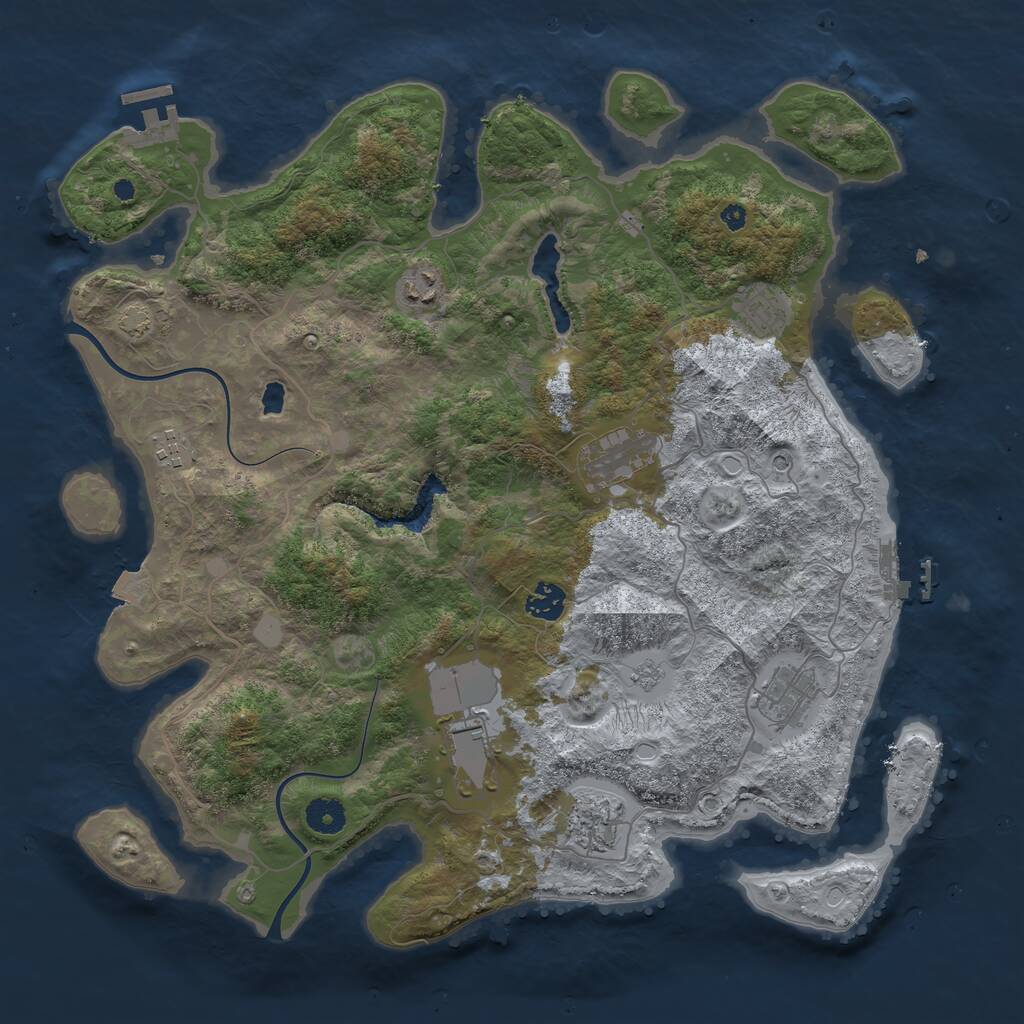 Rust Map: Procedural Map, Size: 4000, Seed: 824473, 14 Monuments