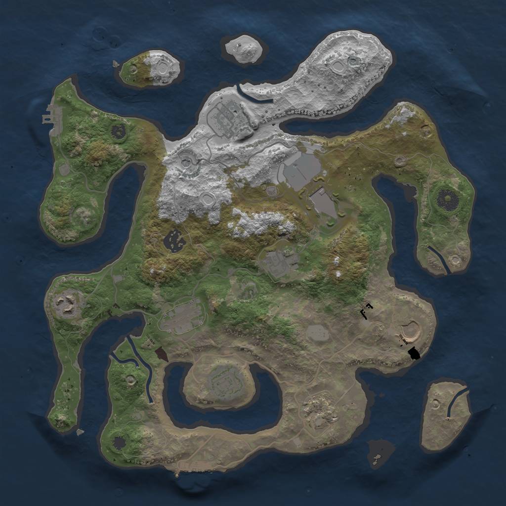 Rust Map: Procedural Map, Size: 3500, Seed: 149224026, 17 Monuments