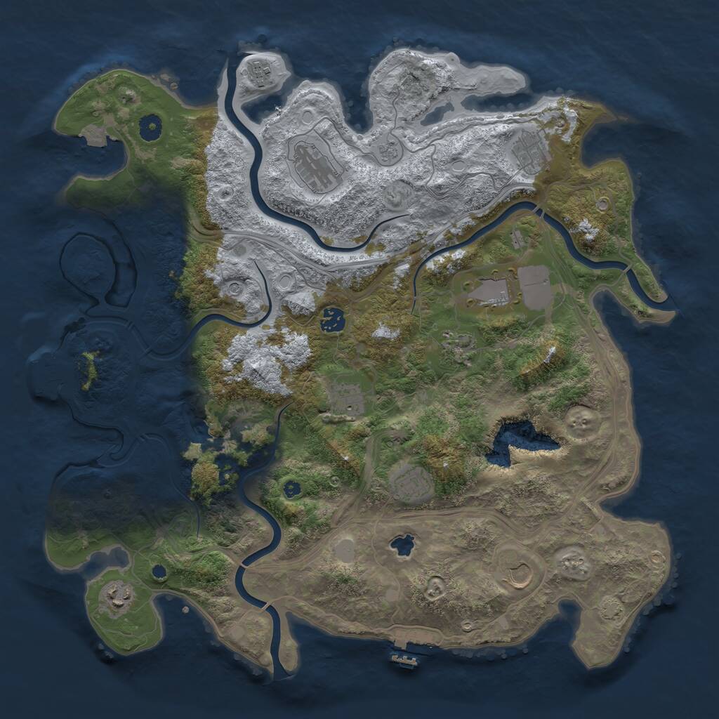 Rust Map: Procedural Map, Size: 4250, Seed: 991234, 16 Monuments