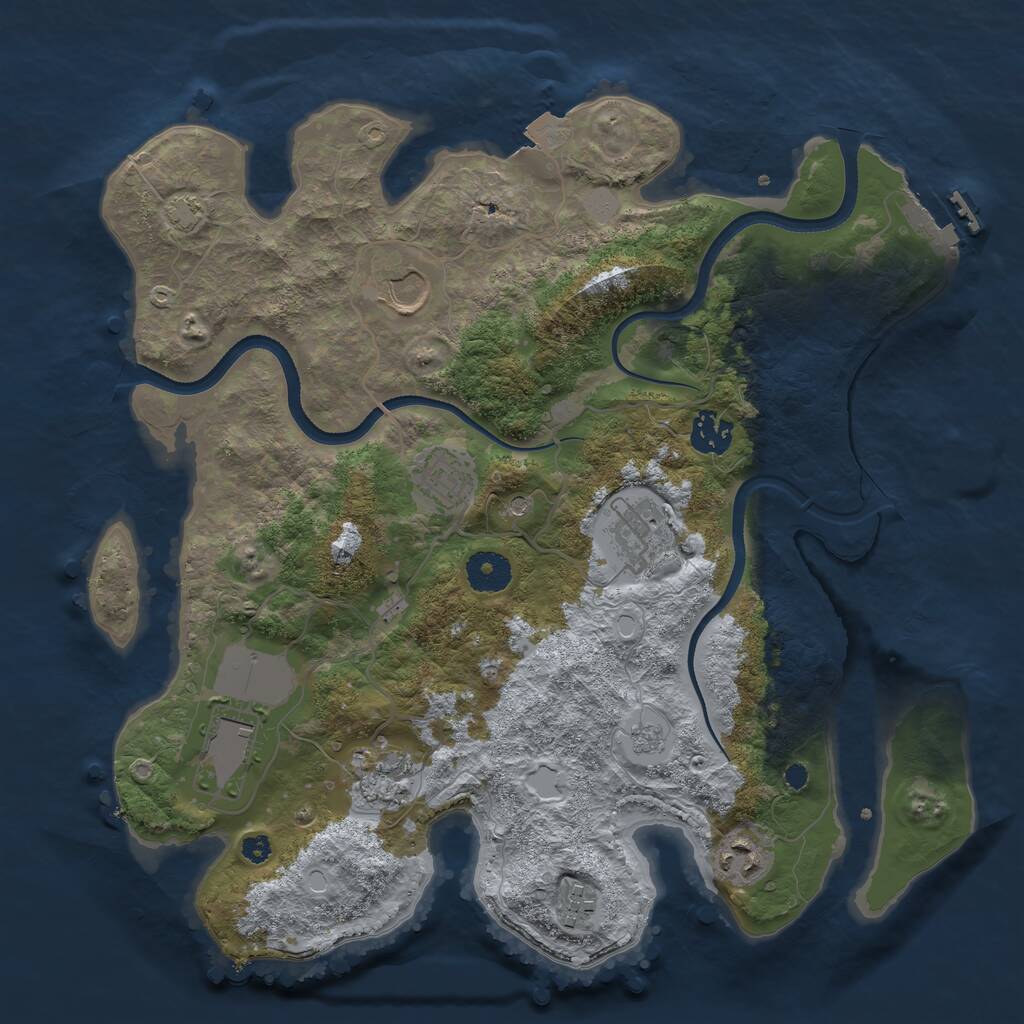 Rust Map: Procedural Map, Size: 3550, Seed: 964979, 13 Monuments