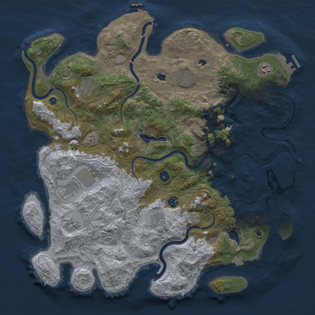 Rust Map: Procedural Map, Size: 4500, Seed: 5031542, 15 Monuments