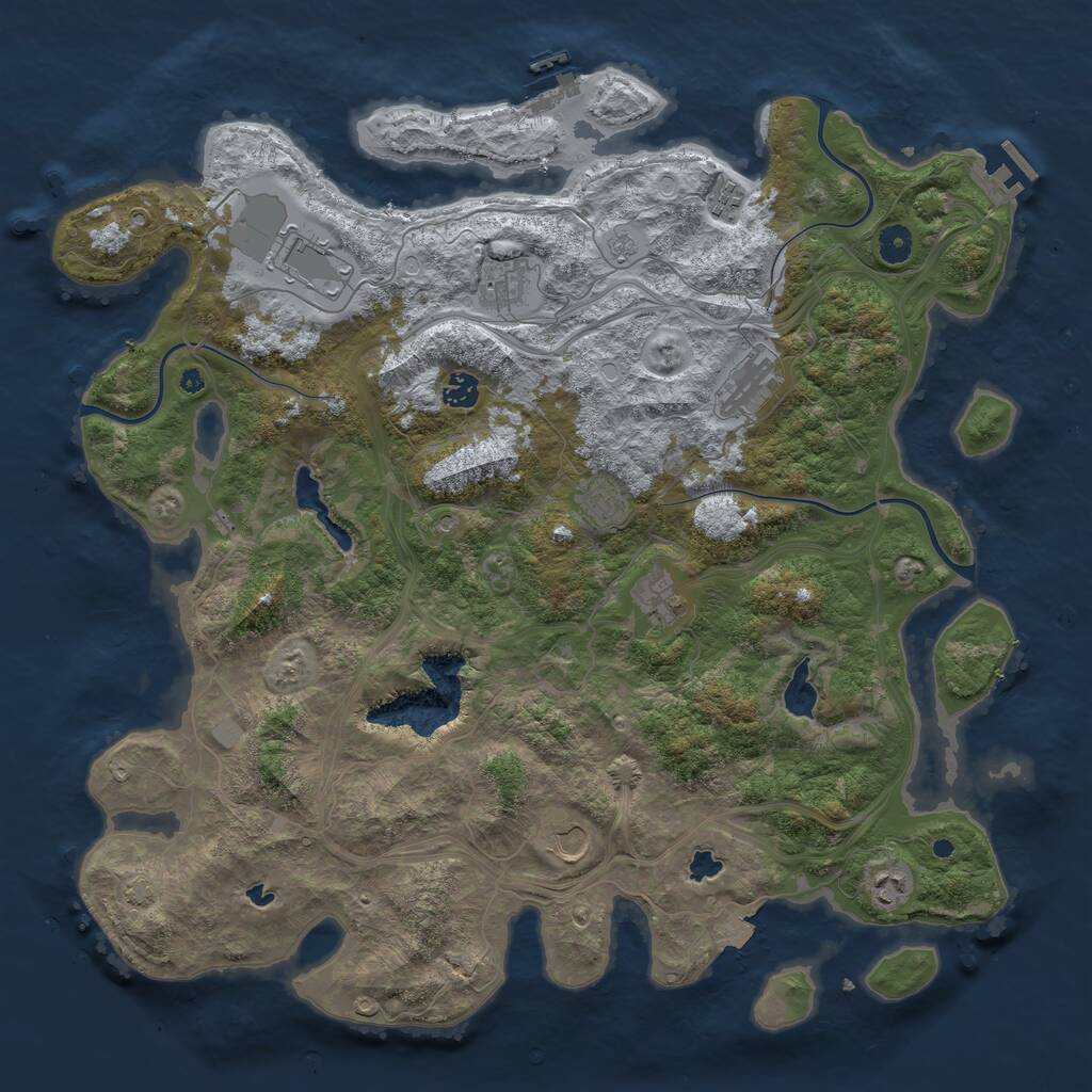 Rust Map: Procedural Map, Size: 4500, Seed: 2811645, 15 Monuments