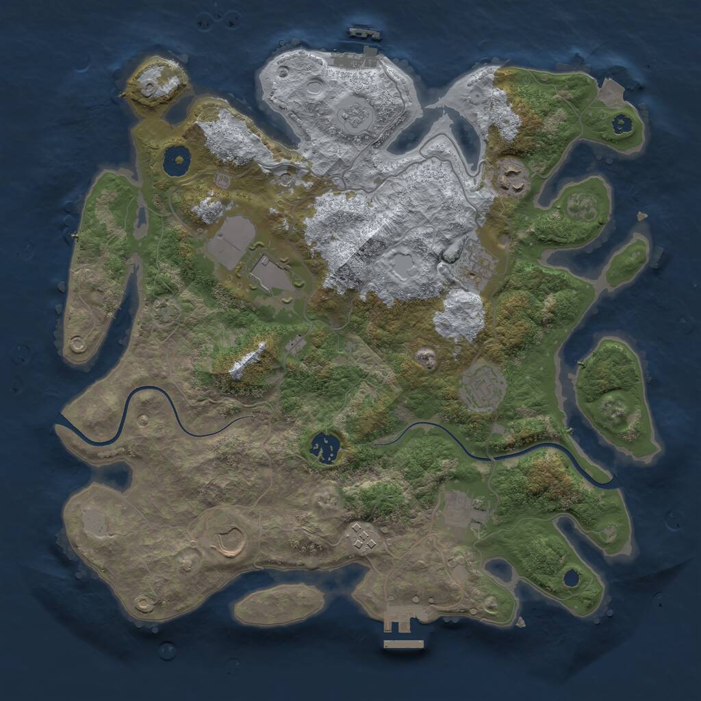 Rust Map: Procedural Map, Size: 3550, Seed: 430472, 14 Monuments