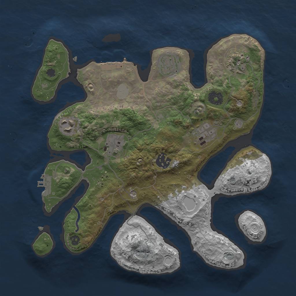 Rust Map: Procedural Map, Size: 3000, Seed: 785322421, 14 Monuments