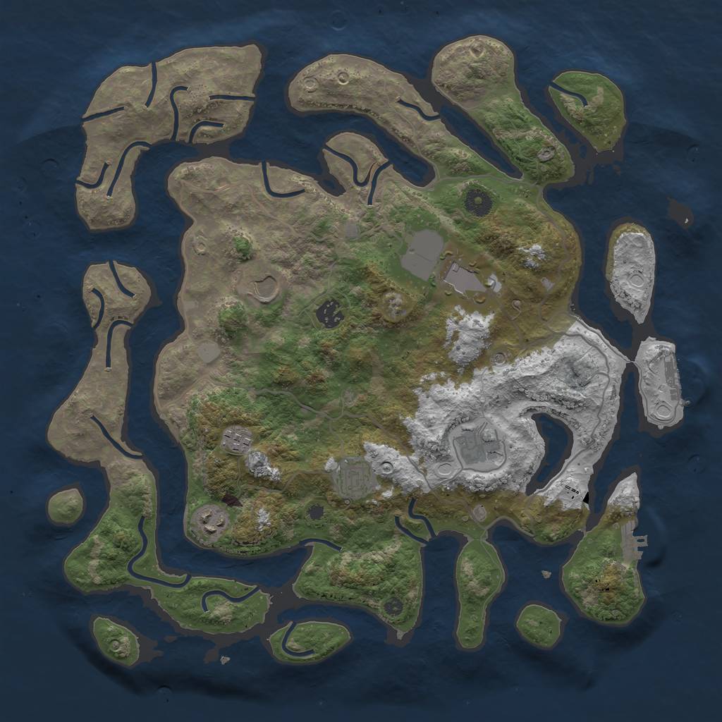 Rust Map: Procedural Map, Size: 4000, Seed: 411538, 15 Monuments