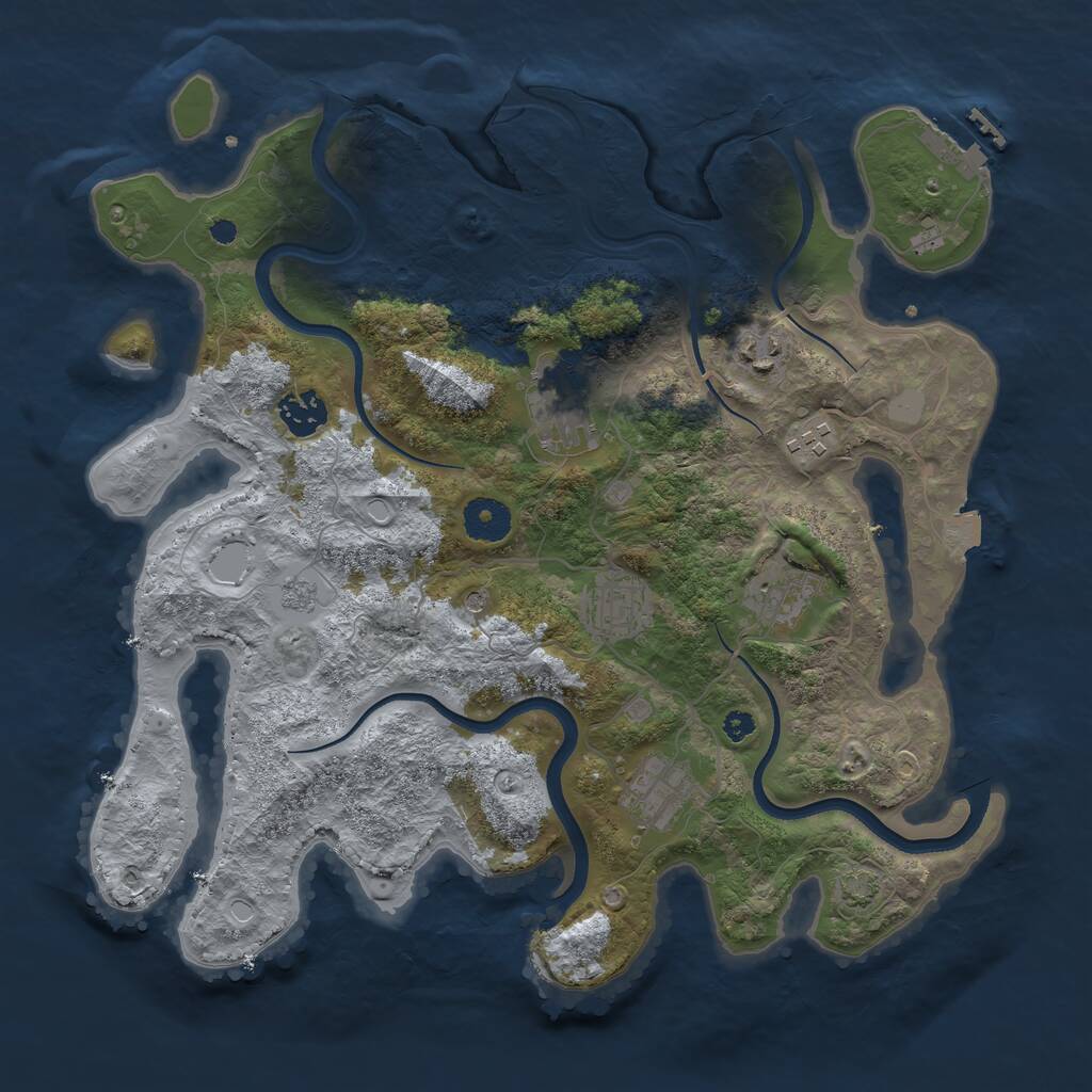 Rust Map: Procedural Map, Size: 3550, Seed: 424924, 12 Monuments