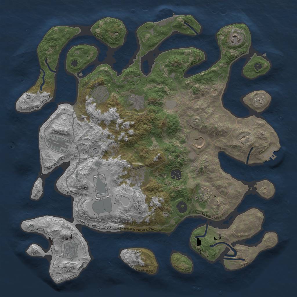 Rust Map: Procedural Map, Size: 4050, Seed: 208250331, 19 Monuments