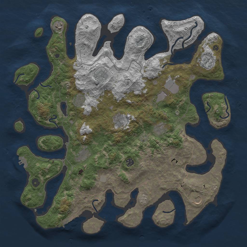 Rust Map: Procedural Map, Size: 4500, Seed: 379881, 19 Monuments