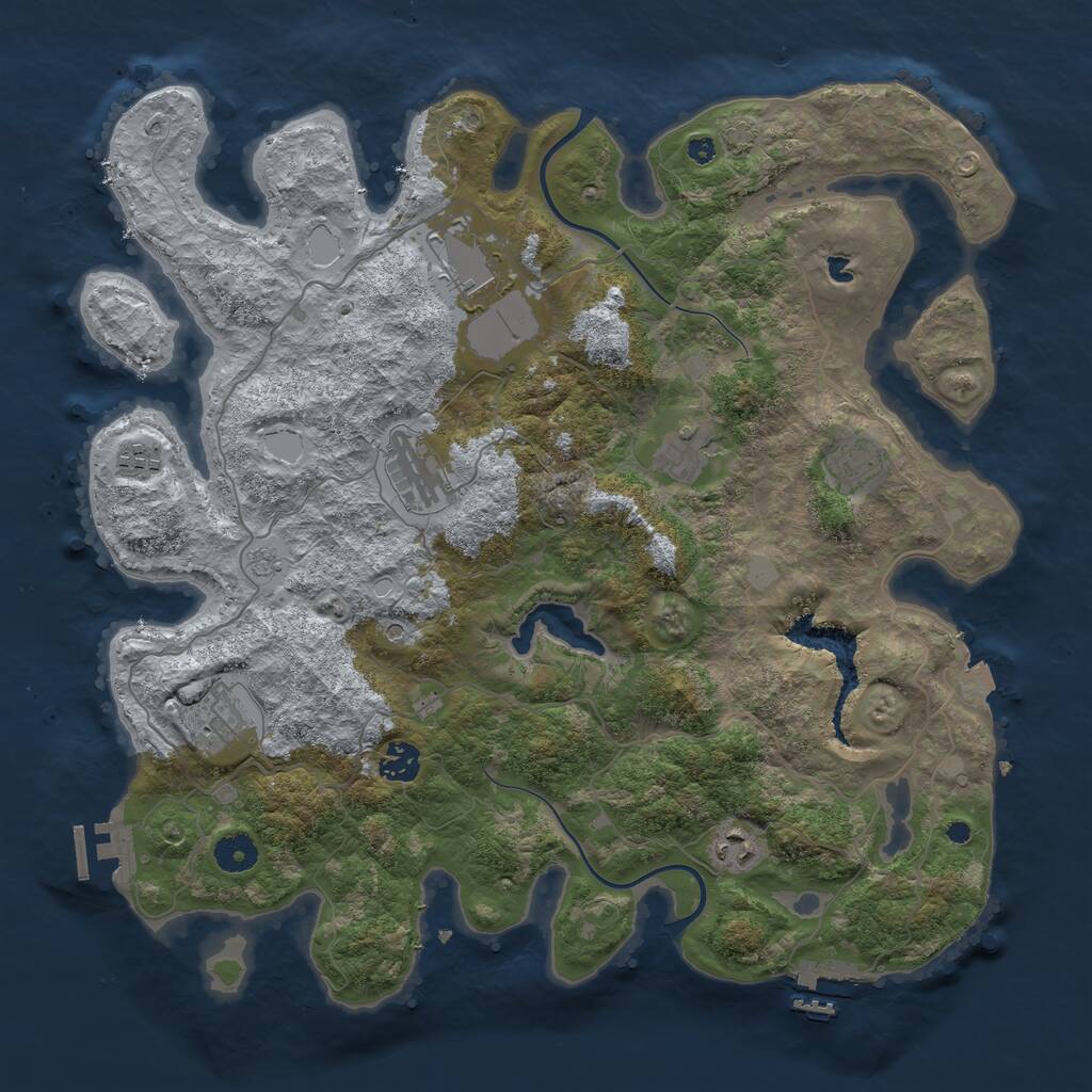 Rust Map: Procedural Map, Size: 4000, Seed: 445854, 14 Monuments