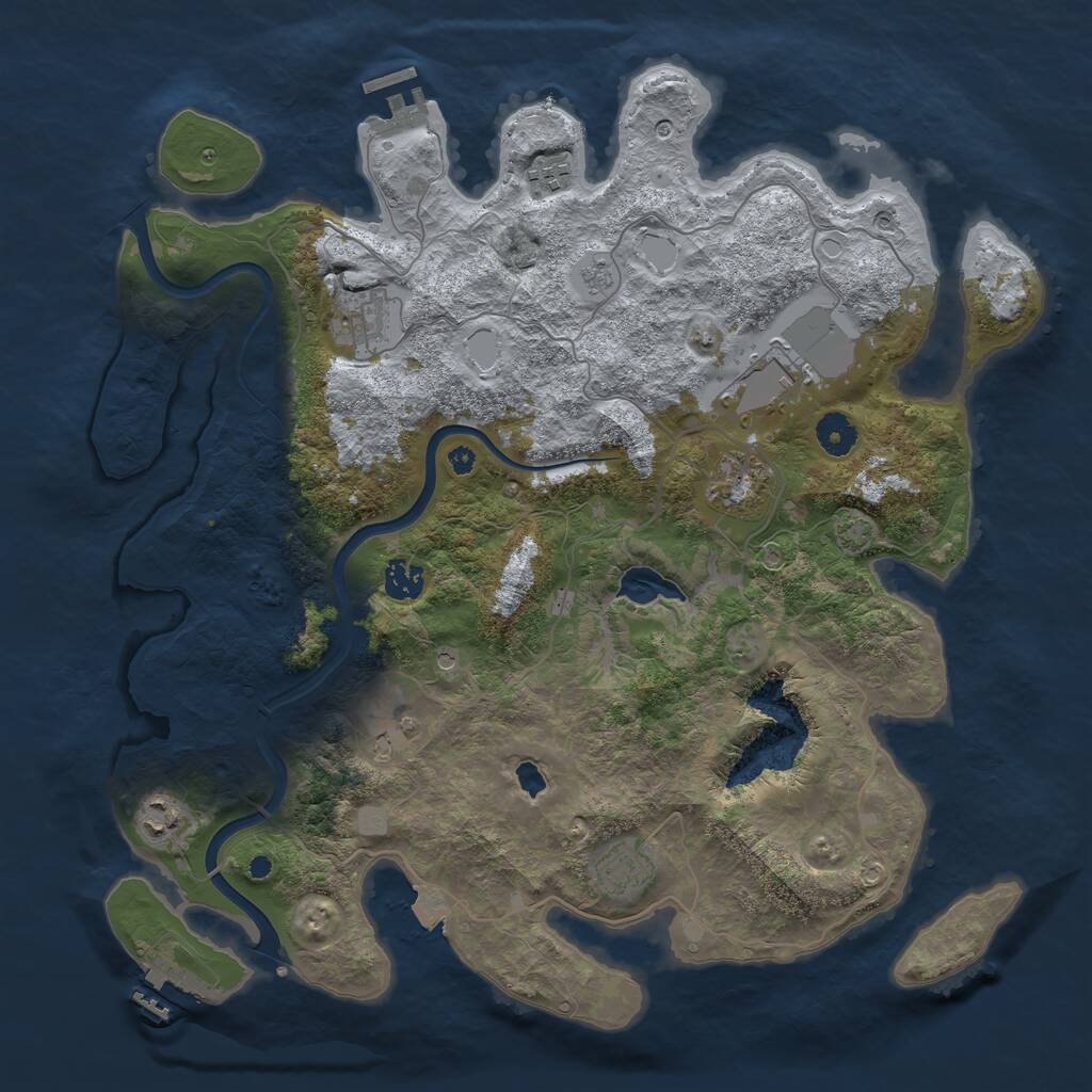 Rust Map: Procedural Map, Size: 4000, Seed: 336361, 14 Monuments