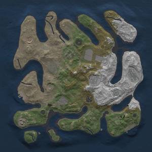 Thumbnail Rust Map: Procedural Map, Size: 3500, Seed: 350114763, 18 Monuments