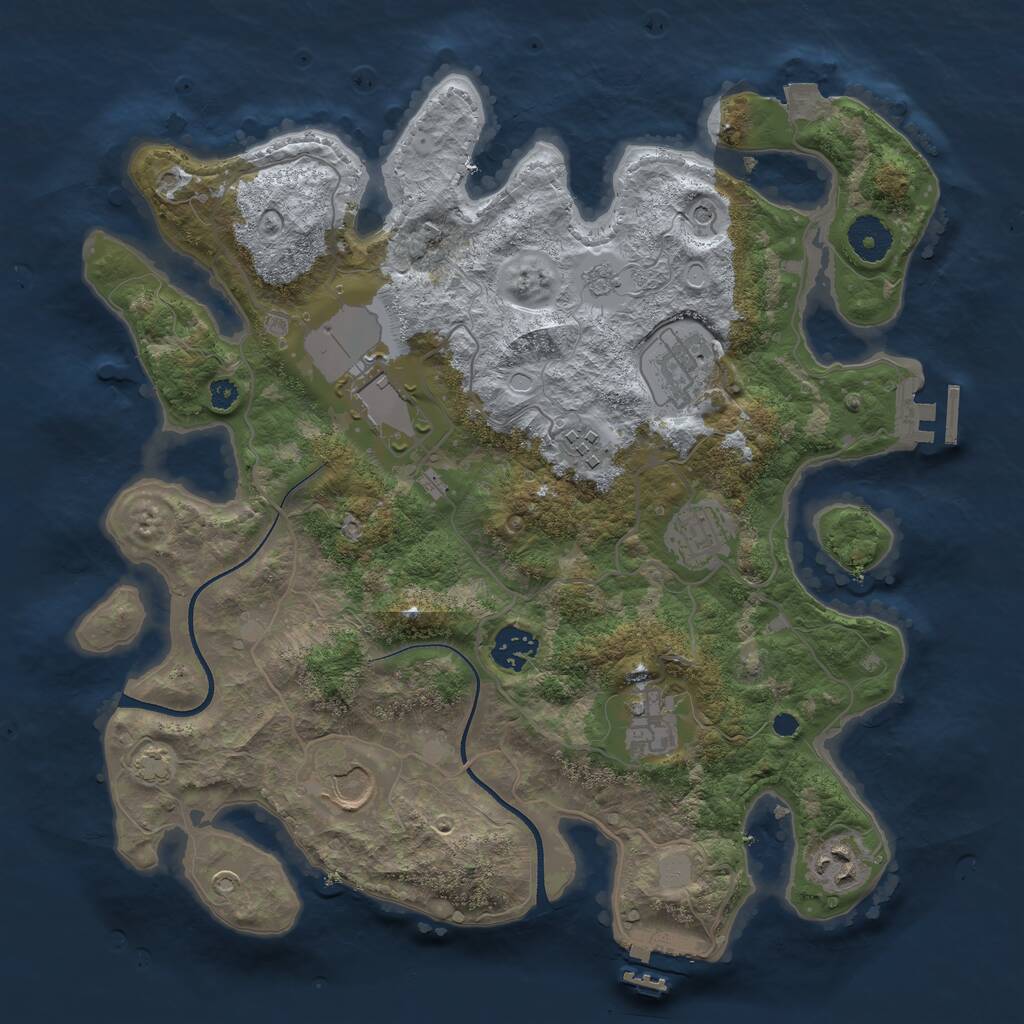Rust Map: Procedural Map, Size: 3500, Seed: 262455252, 14 Monuments