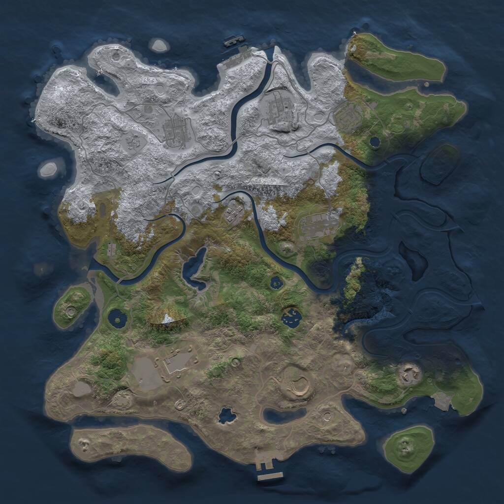 Rust Map: Procedural Map, Size: 4000, Seed: 785934, 15 Monuments