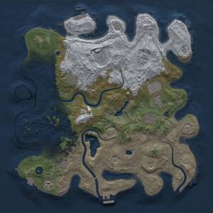 Thumbnail Rust Map: Procedural Map, Size: 4000, Seed: 58, 15 Monuments