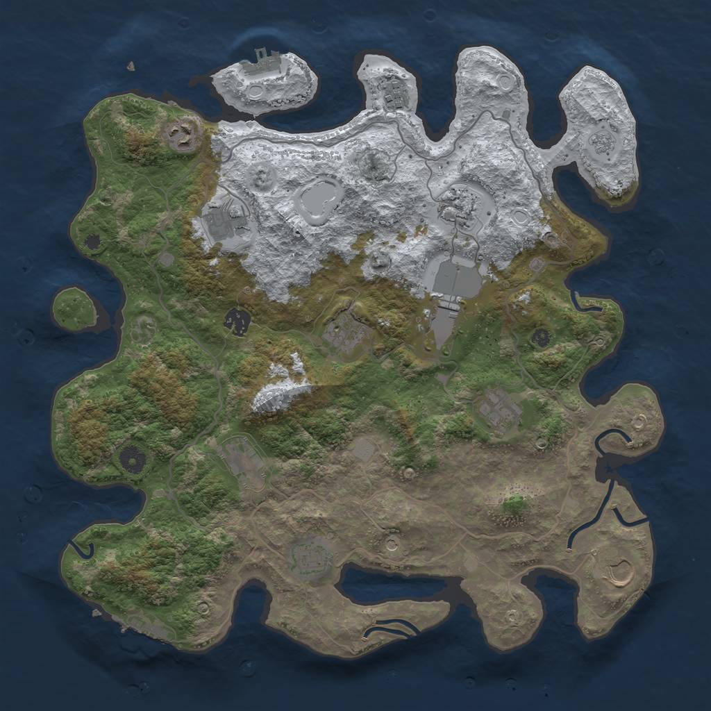 Rust Map: Procedural Map, Size: 4000, Seed: 58, 20 Monuments