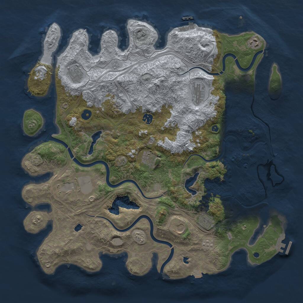 Rust Map: Procedural Map, Size: 4500, Seed: 3003043, 16 Monuments