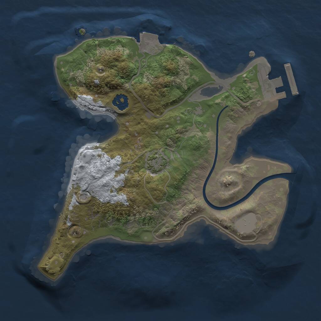Rust Map: Procedural Map, Size: 2000, Seed: 1655335307, 3 Monuments