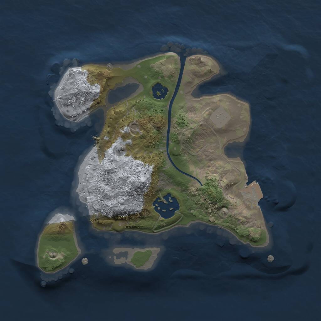 Rust Map: Procedural Map, Size: 2000, Seed: 236745, 2 Monuments