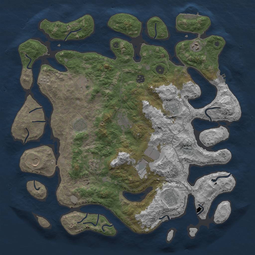 Rust Map: Procedural Map, Size: 4500, Seed: 1317393, 19 Monuments