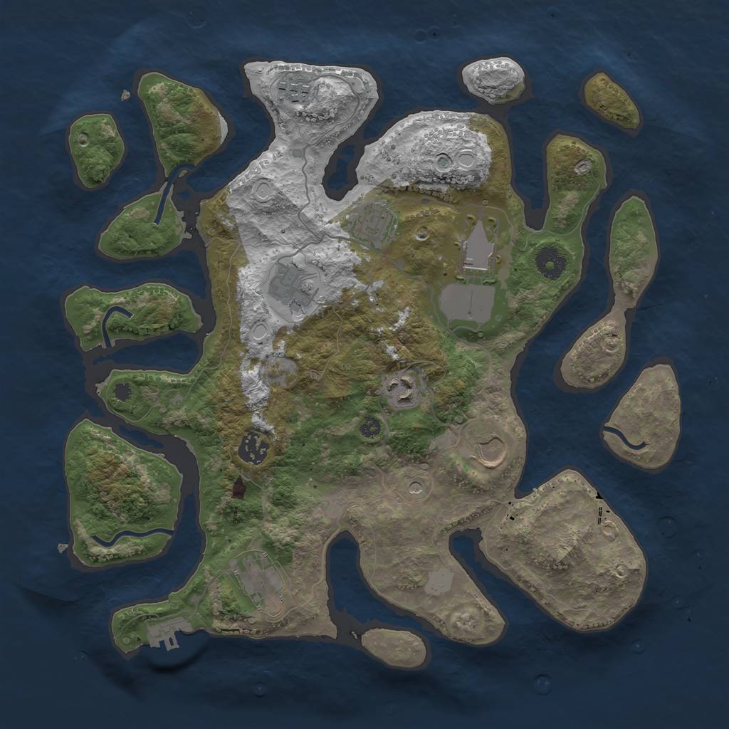 Rust Map: Procedural Map, Size: 3550, Seed: 447972, 15 Monuments
