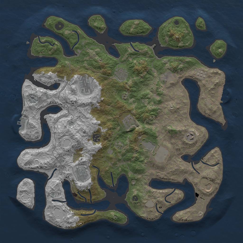 Rust Map: Procedural Map, Size: 4250, Seed: 959315750, 18 Monuments