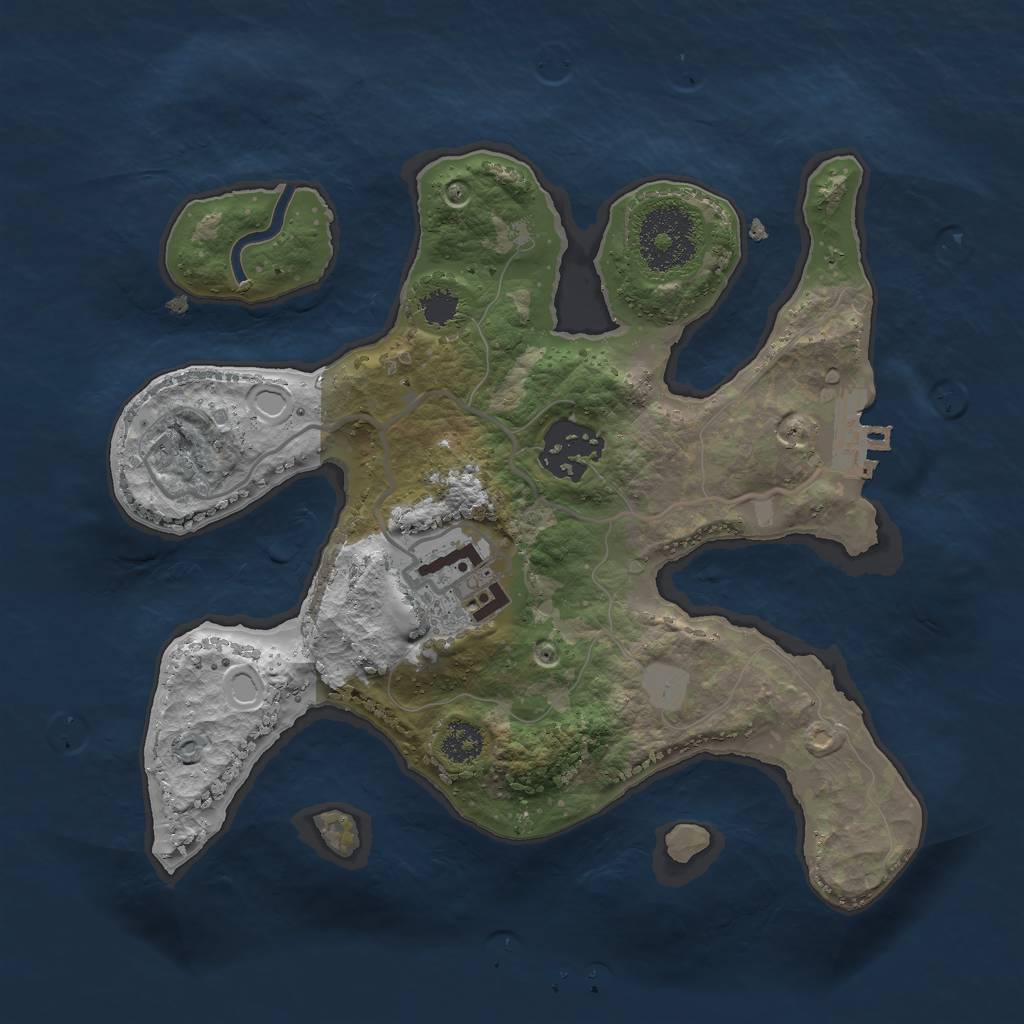 Rust Map: Procedural Map, Size: 2500, Seed: 386484968, 8 Monuments
