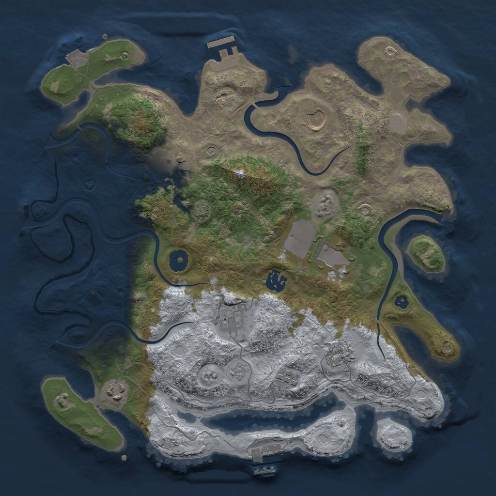 Rust Map: Procedural Map, Size: 3600, Seed: 231530, 14 Monuments