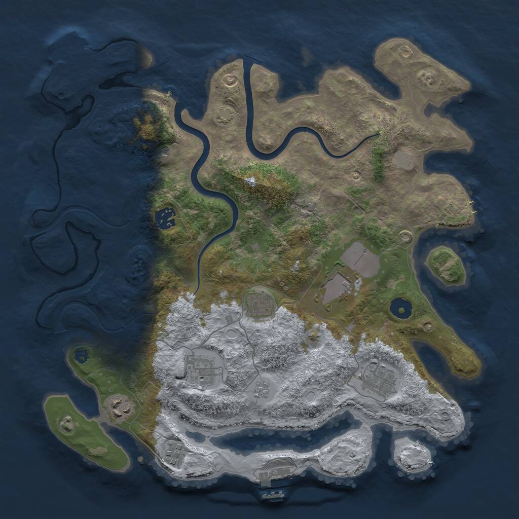 Rust Map: Procedural Map, Size: 3600, Seed: 231530, 13 Monuments
