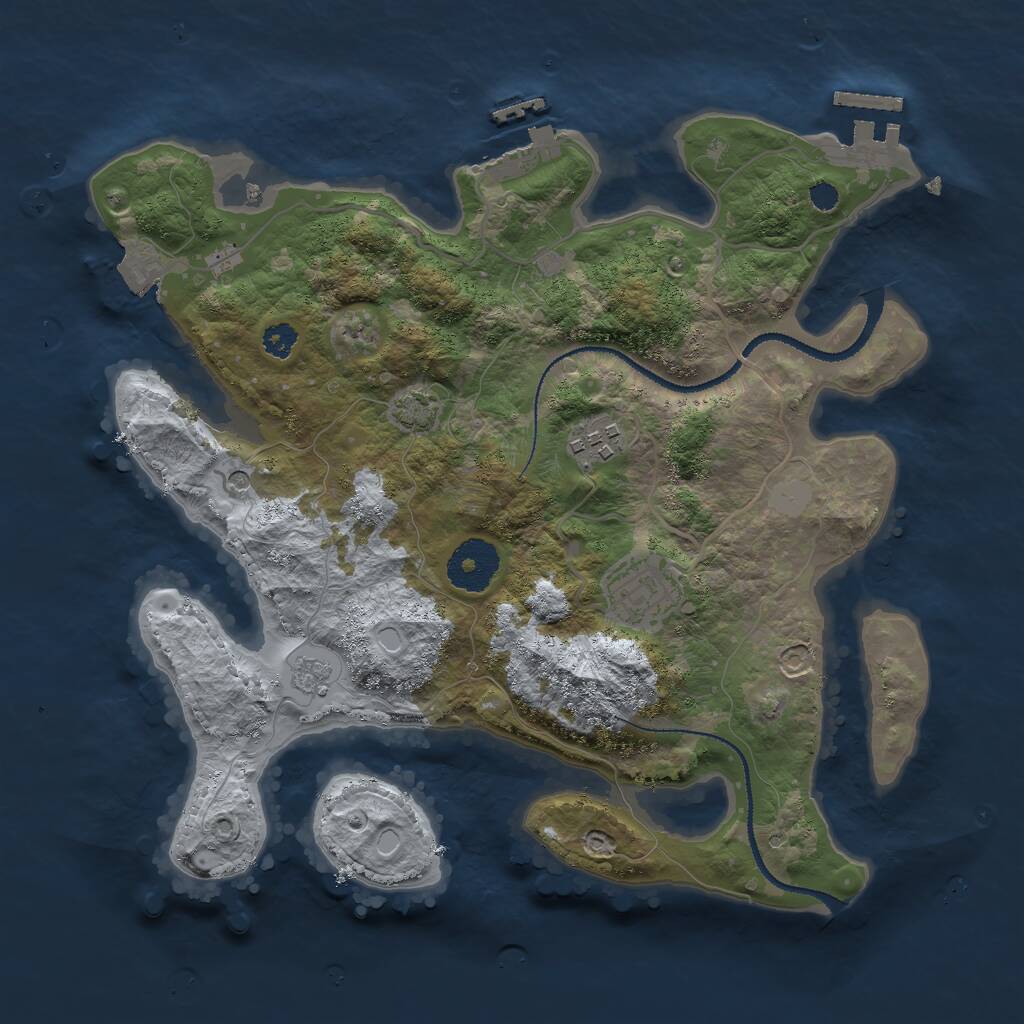 Rust Map: Procedural Map, Size: 3000, Seed: 262852303, 8 Monuments