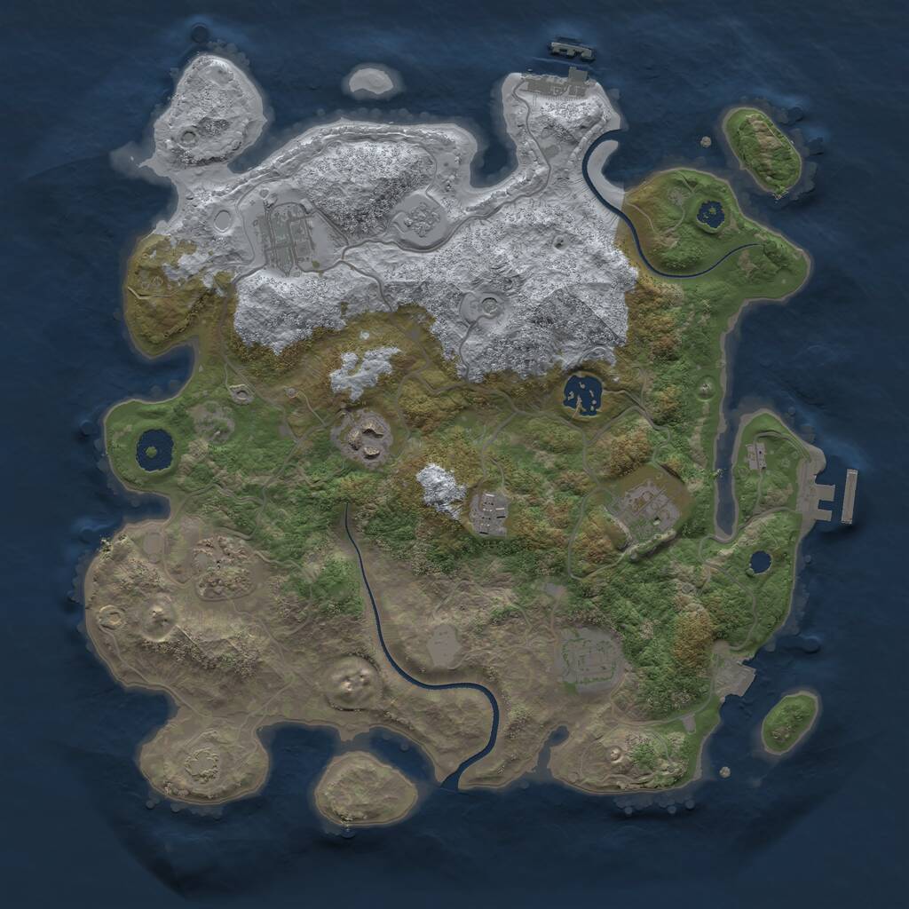 Rust Map: Procedural Map, Size: 3400, Seed: 192837465, 13 Monuments