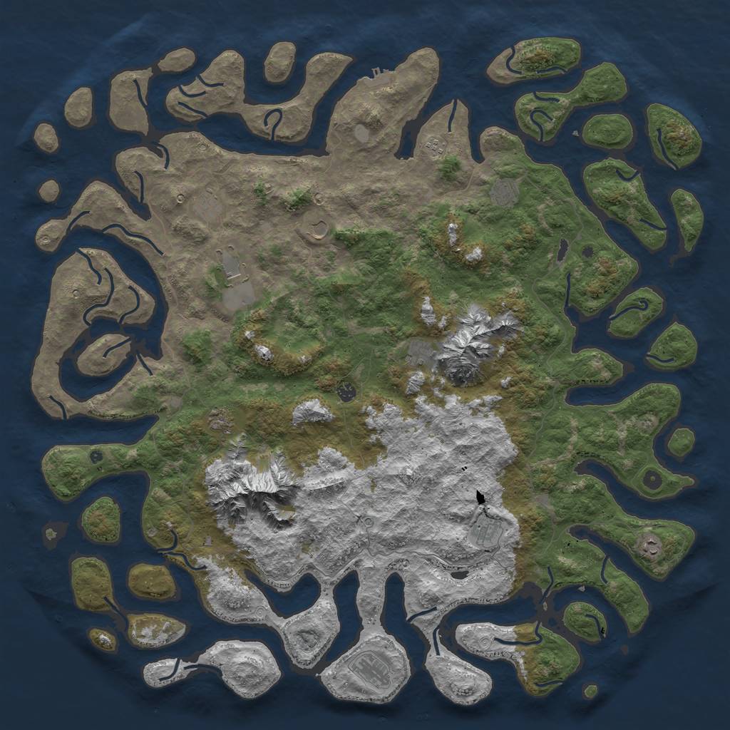 Rust Map: Procedural Map, Size: 6000, Seed: 77535808, 18 Monuments