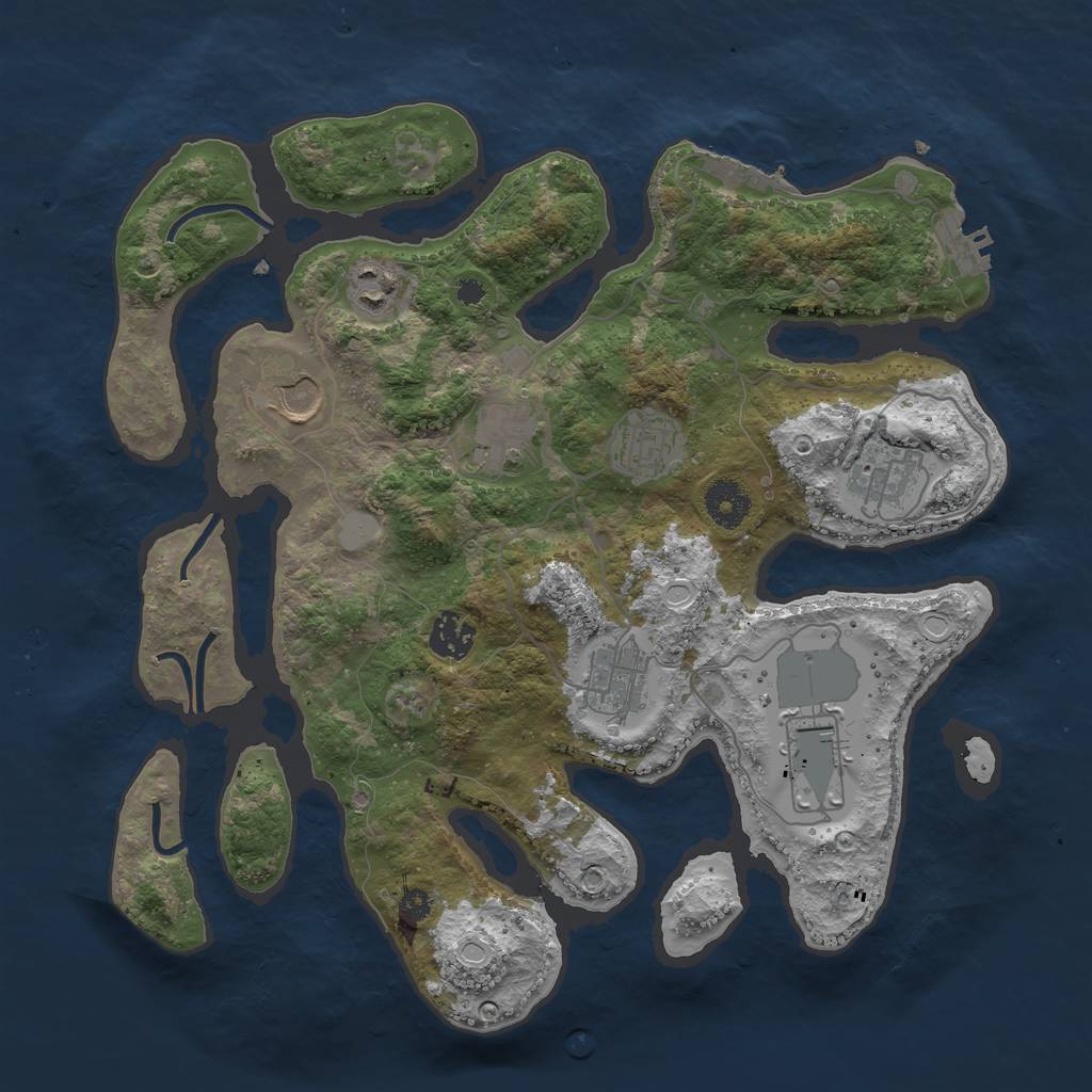 Rust Map: Procedural Map, Size: 3550, Seed: 991414, 15 Monuments