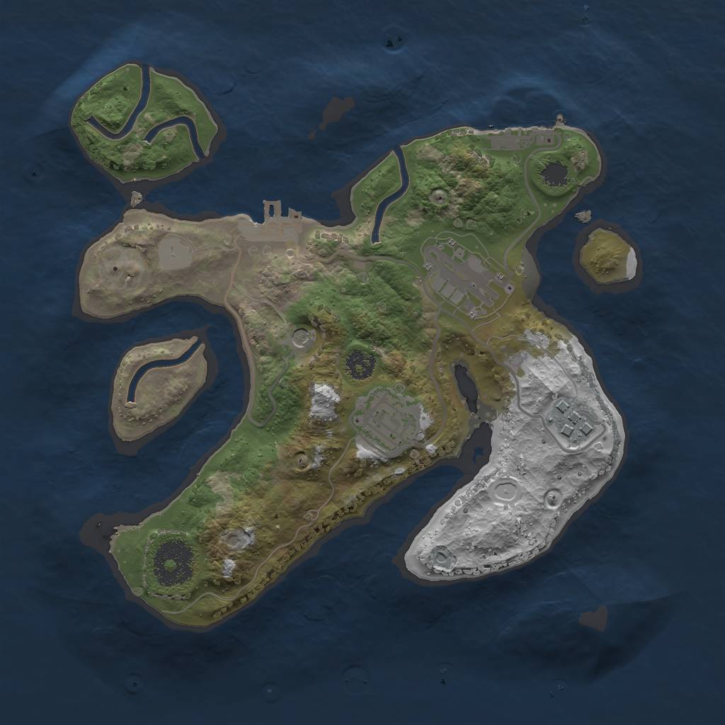 Rust Map: Procedural Map, Size: 2500, Seed: 954427990, 11 Monuments