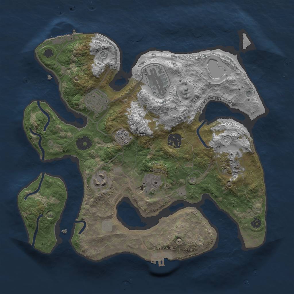 Rust Map: Procedural Map, Size: 3000, Seed: 1564, 15 Monuments