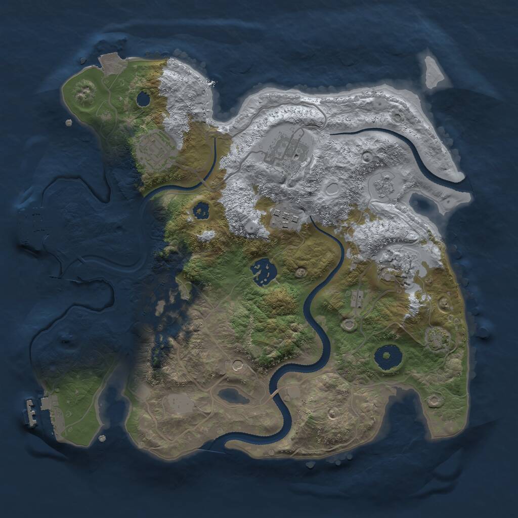 Rust Map: Procedural Map, Size: 3000, Seed: 1564, 12 Monuments