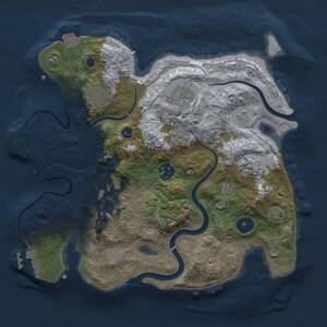 Thumbnail Rust Map: Procedural Map, Size: 3000, Seed: 1564, 12 Monuments