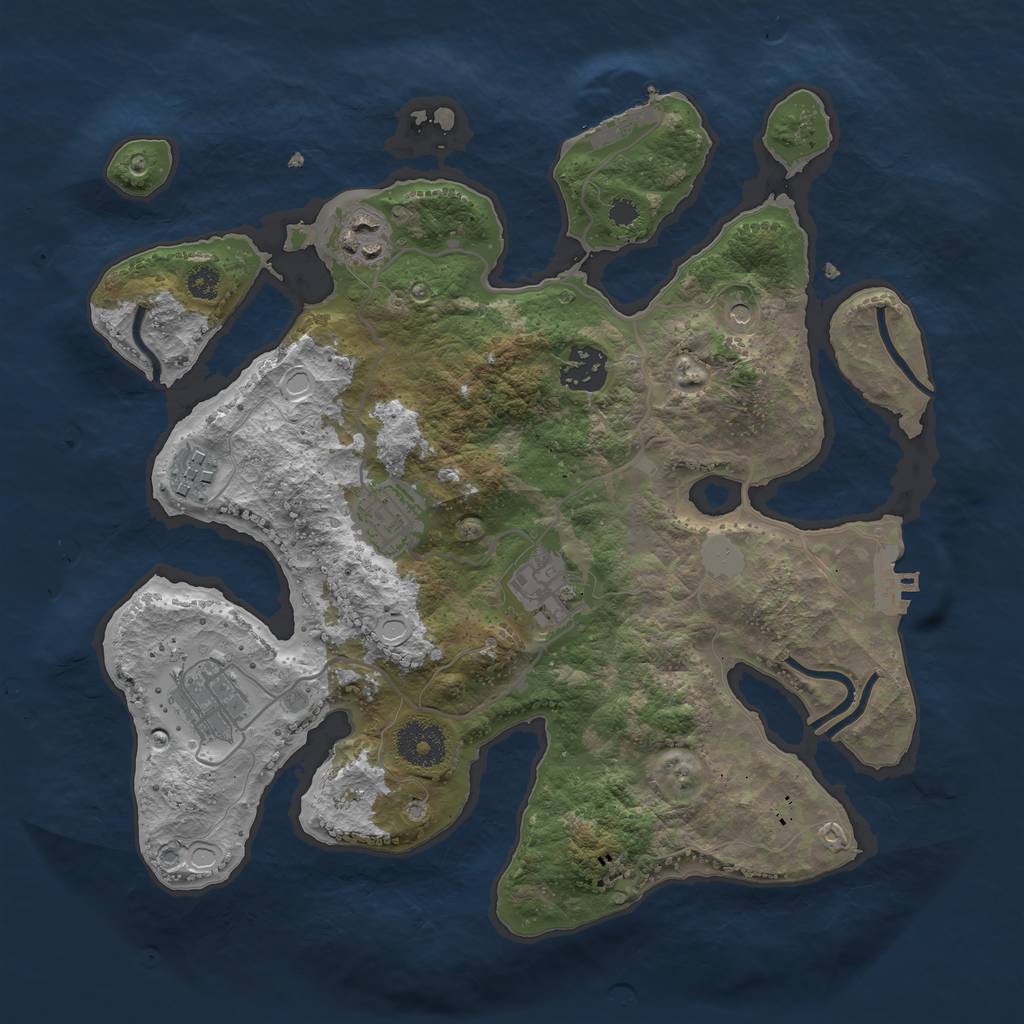 Rust Map: Procedural Map, Size: 3200, Seed: 123564, 14 Monuments
