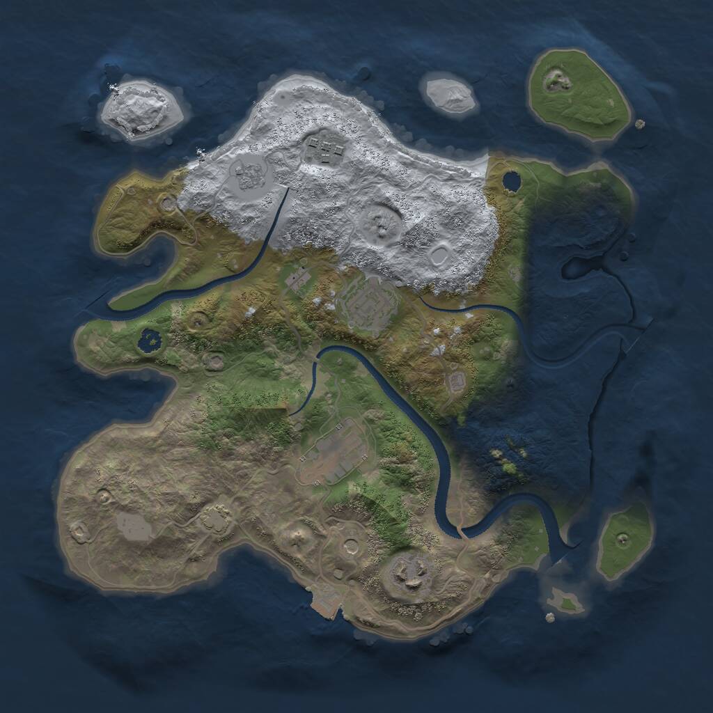 Rust Map: Procedural Map, Size: 3000, Seed: 159357, 8 Monuments
