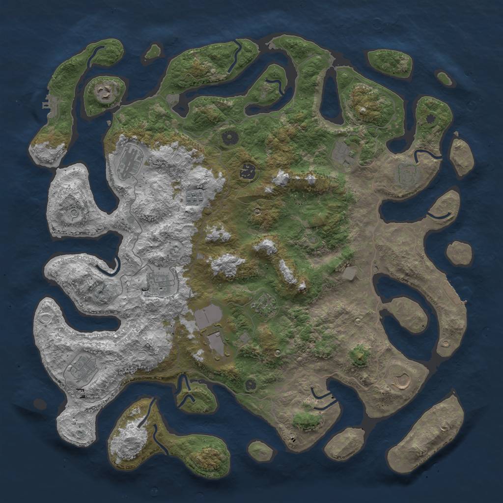 Rust Map: Procedural Map, Size: 4750, Seed: 4958486, 19 Monuments