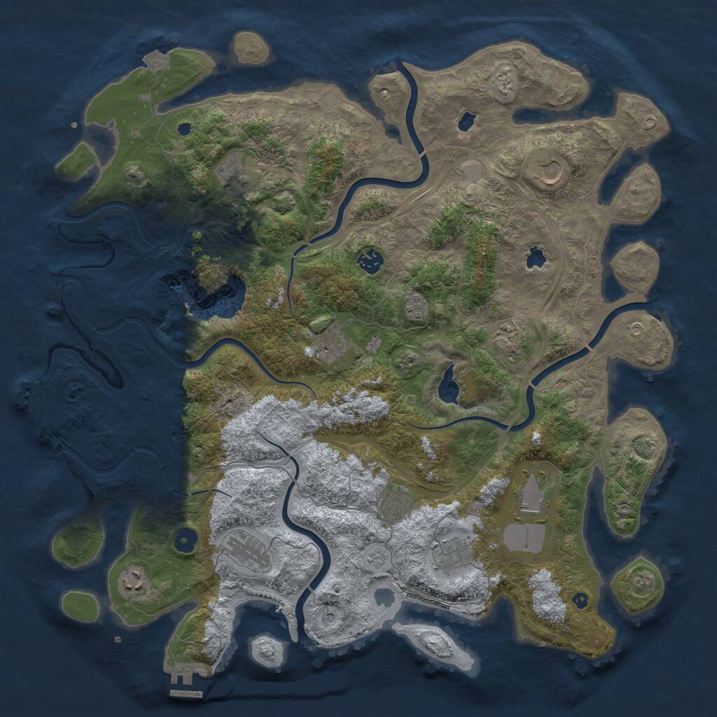 Rust Map: Procedural Map, Size: 4500, Seed: 986604, 17 Monuments