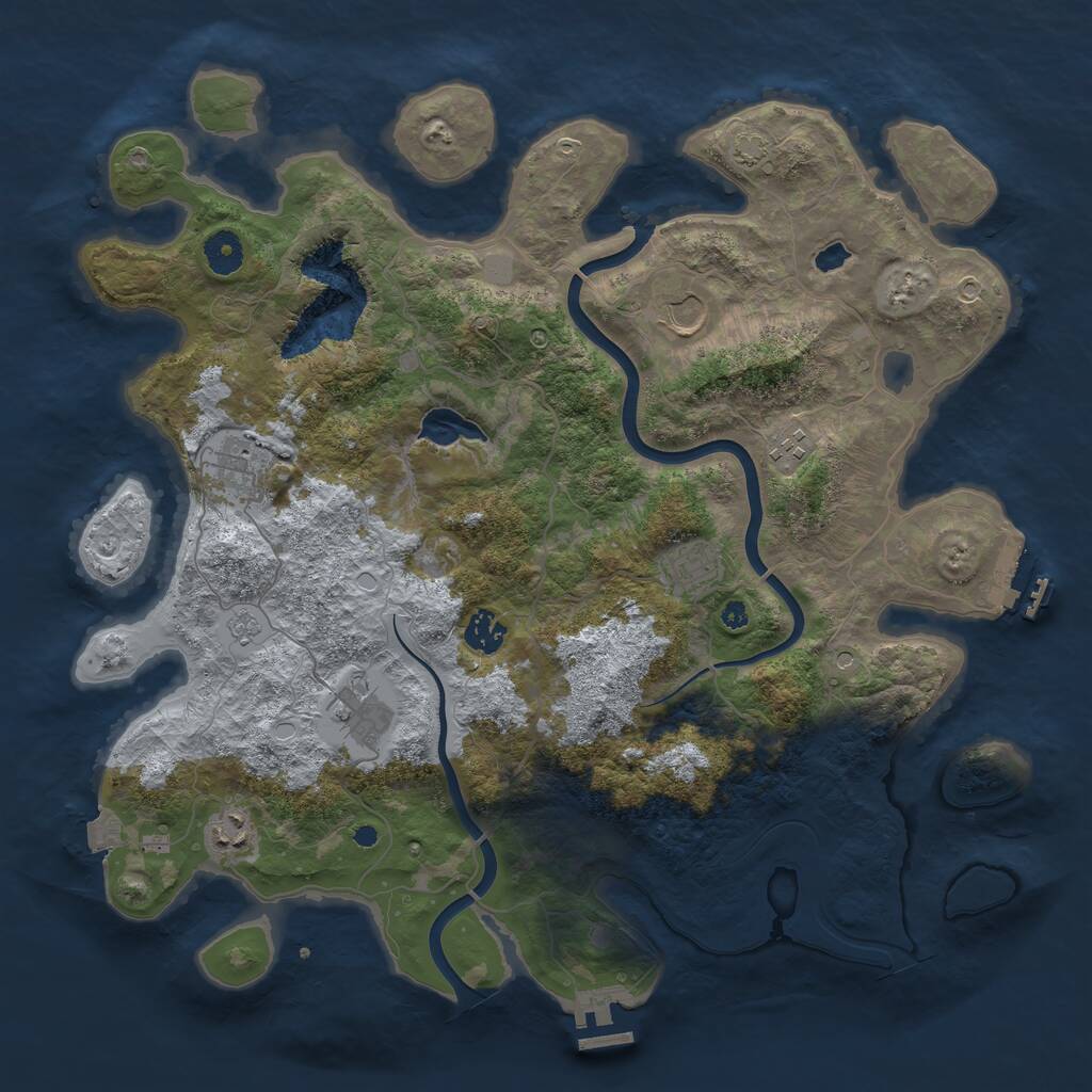 Rust Map: Procedural Map, Size: 4000, Seed: 592989, 13 Monuments
