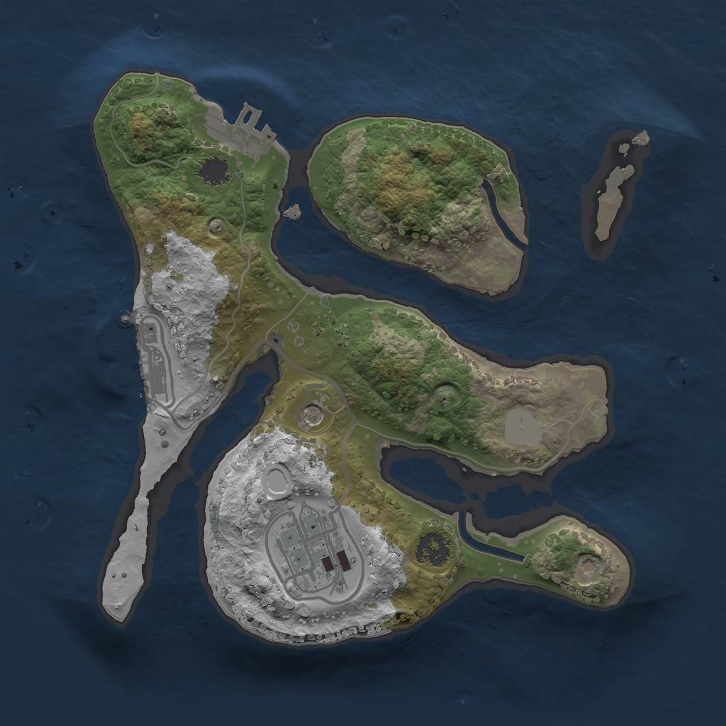 Rust Map: Procedural Map, Size: 2200, Seed: 1013705362, 9 Monuments